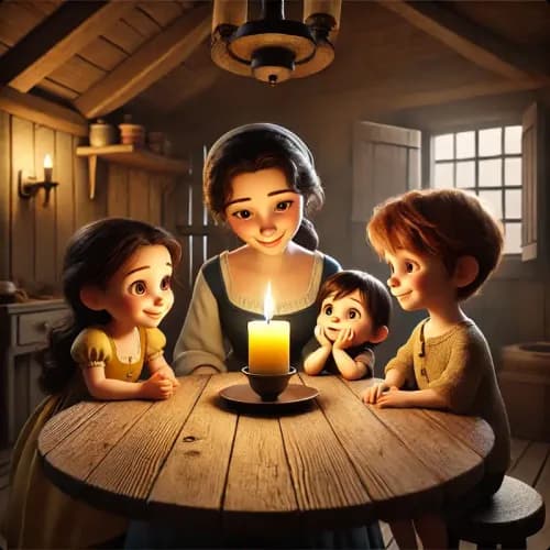 Colorful illustration of The Candles - Humility and Appreciation