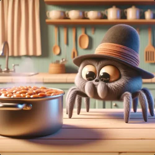 Colorful illustration of Anansi and the Pot of Beans - Honesty and Consequences