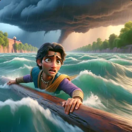 Colorful illustration of Prince Wicked And The Grateful Animals - a fable