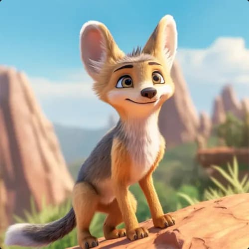 Colorful illustration of The Foolhardy Jackal - a fable