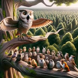 البومة والطيور