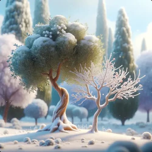 Colorful illustration of The Olive-Tree and The Fig-Tree - a fable