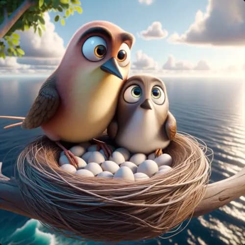 The Bird Pair and The Sea