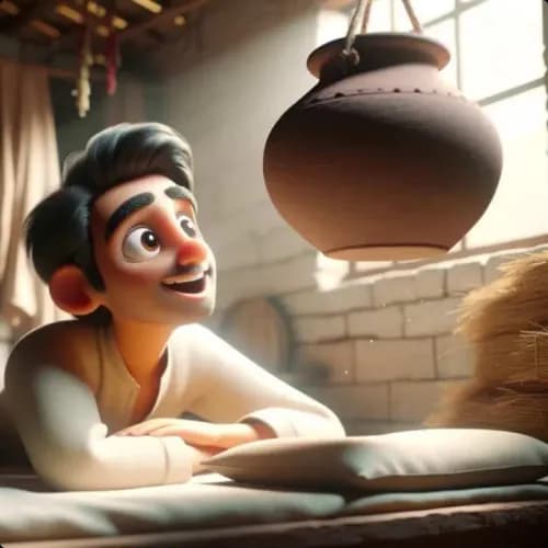 Colorful illustration of The Broken Pot - a fable