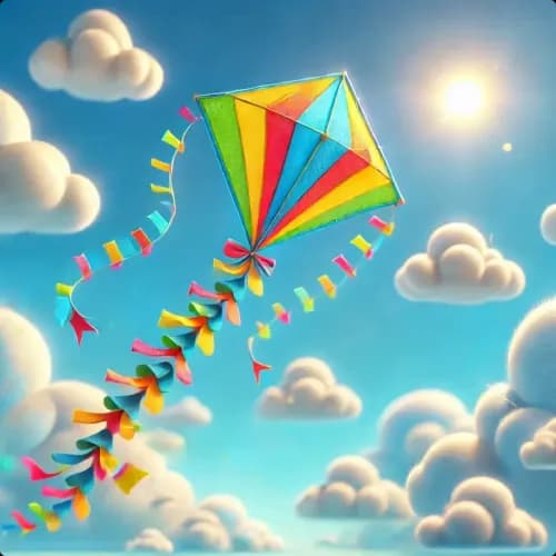 Colorful illustration of The Kite - Contentment and Humility